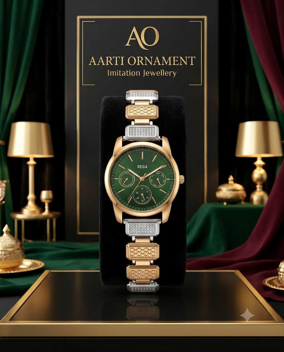 Emerald Royale Two-Tone Designer Chronograph Watch