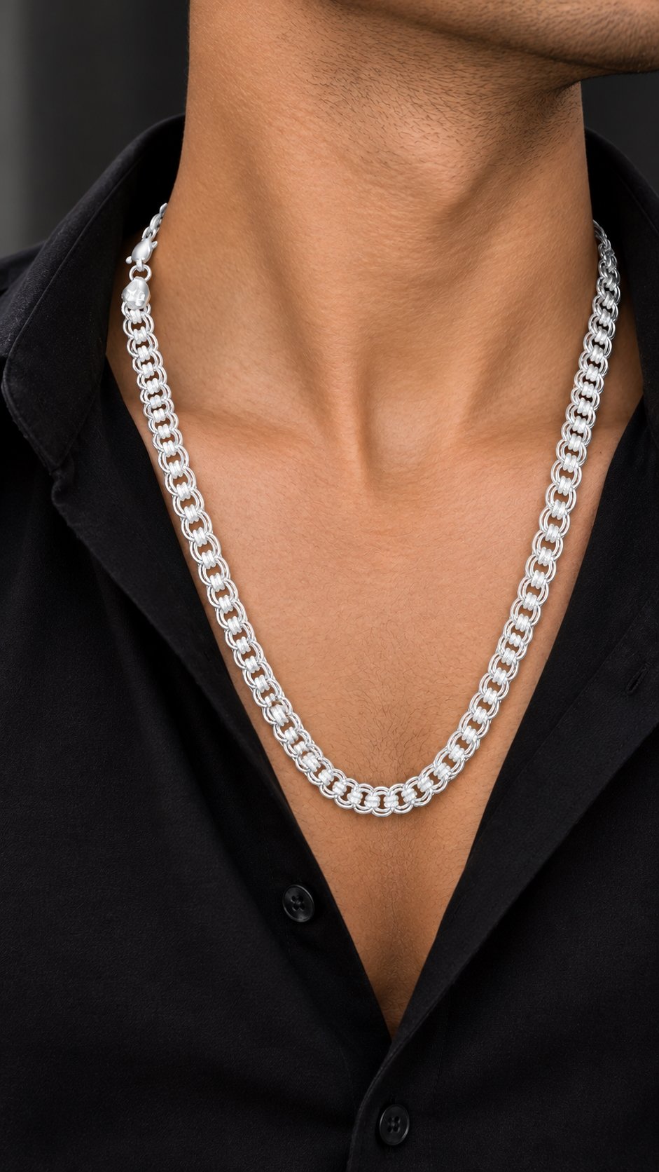 Classic Silver Luxe Interwoven Chain for Men