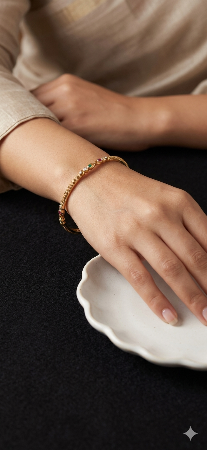 Heritage Multistone Gold-Toned Royal Bangles