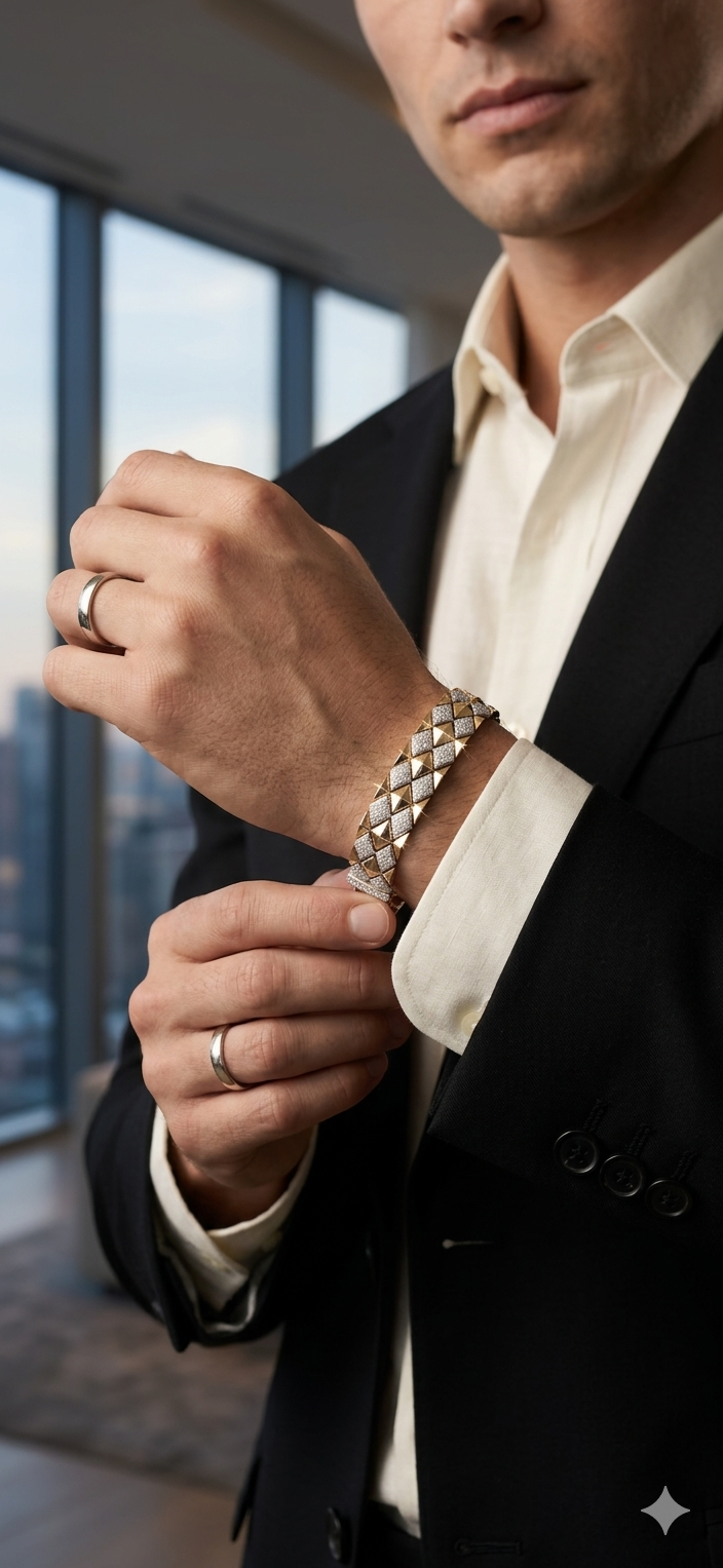 Imperial Weave Dual-Tone Bracelet