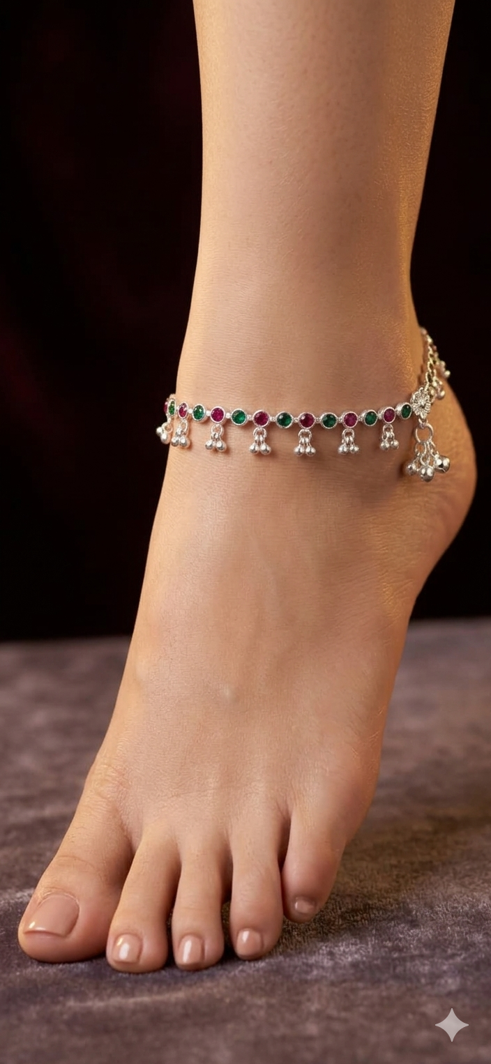 Royal Emerald Ruby Charm Payal