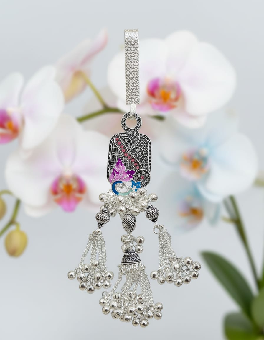 Orchid Bloom Tassel Oxidised Juda