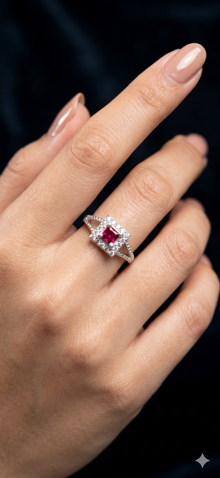 Ruby Royale Princess Cut Ring