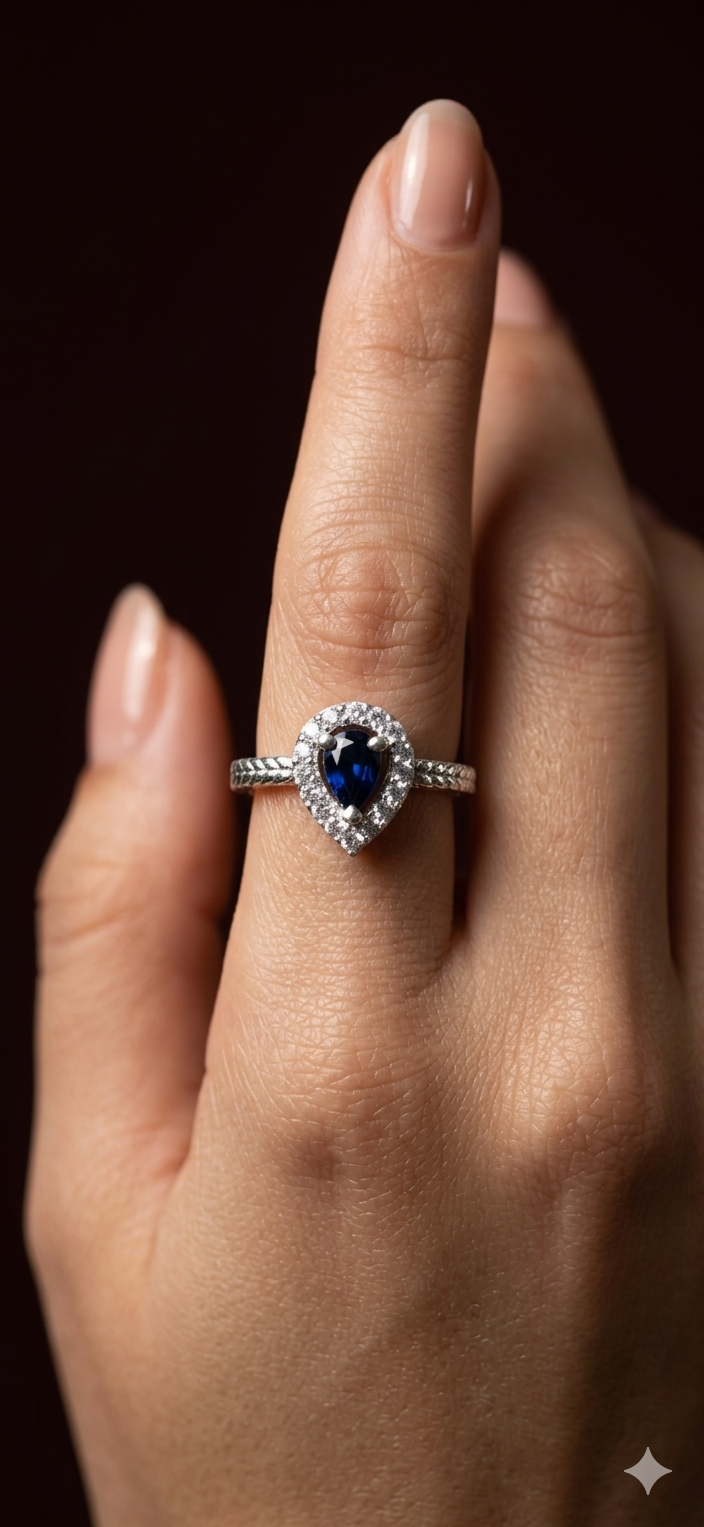 Royal Sapphire Teardrop Ring