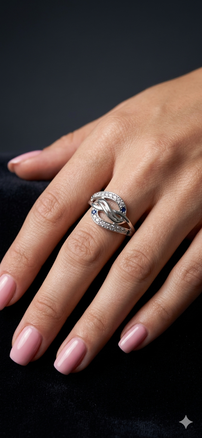 Infinity Luxe Crystal Designer Ring