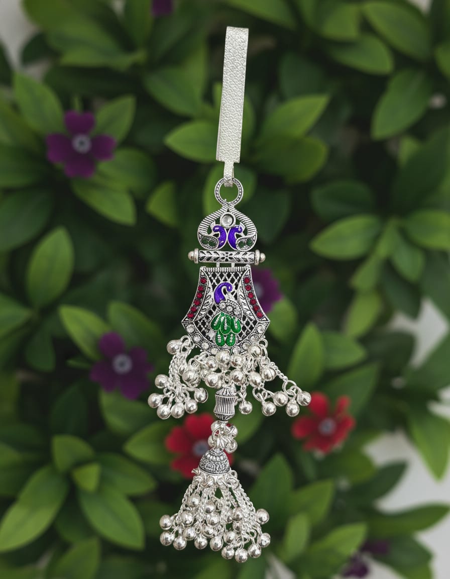 Royal Peacock Oxidized Tassel Juda
