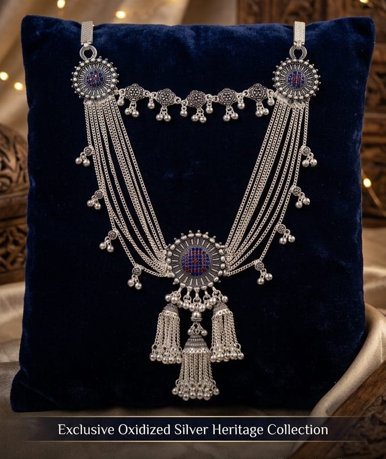 Royal Oxidized Silver Heritage Kandora