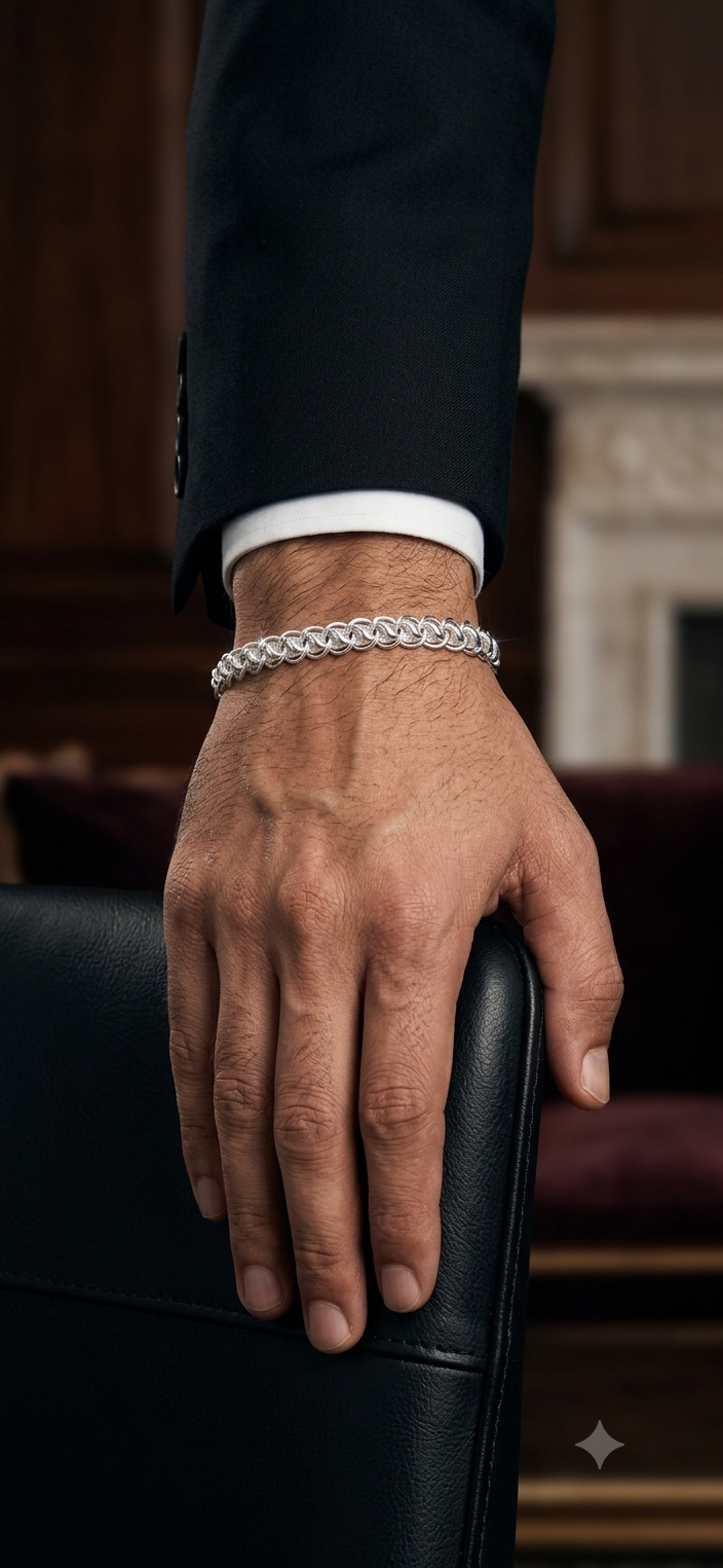 Royal Infinity Link Silver Bracelet for Men