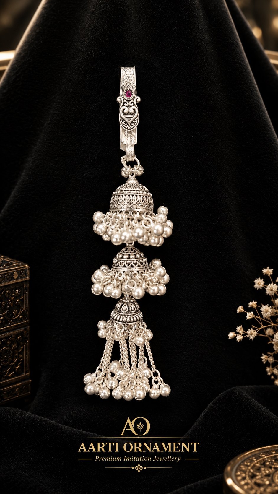 Royal Antique Silver Triple-Layer S-Oxo – Traditional Statement Jewellery